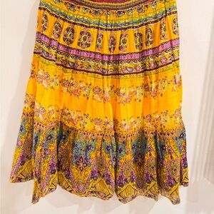 Floral Bohemian Yellow Skirt
